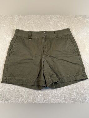 Lauren Ralph Lauren Shorts Olive Green 100% Cotton Utility Button Pocket size 14